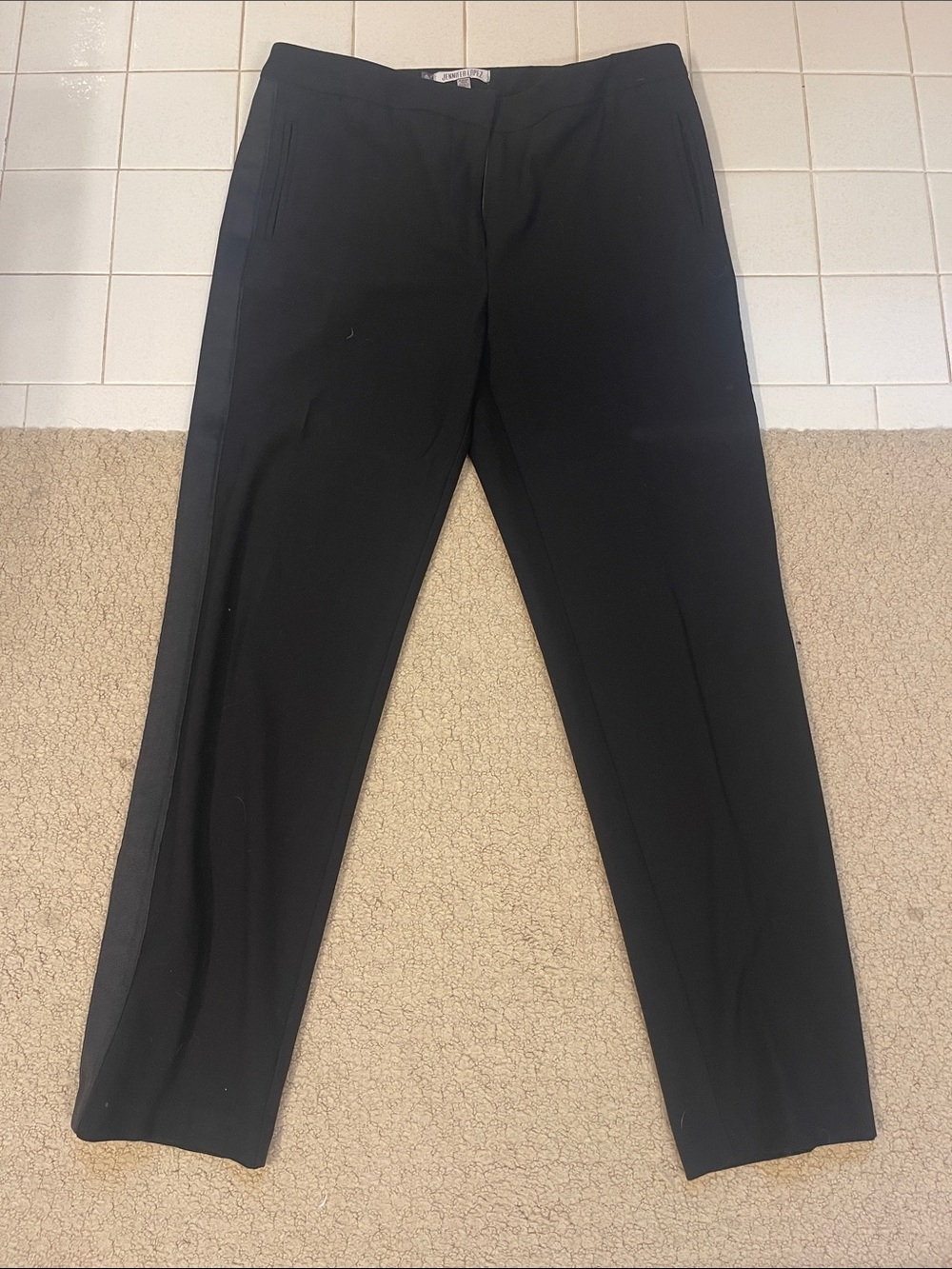 Women’s tuxedo style black dress pants
